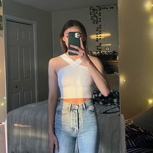 Babaton Sculpt Knit Criss Cross Cropped Tank